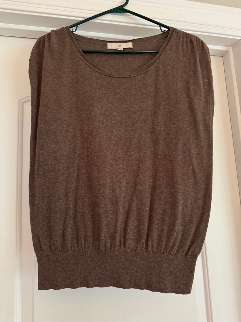 LOFT Brown Scoop Neck Sleeveless Knit Top